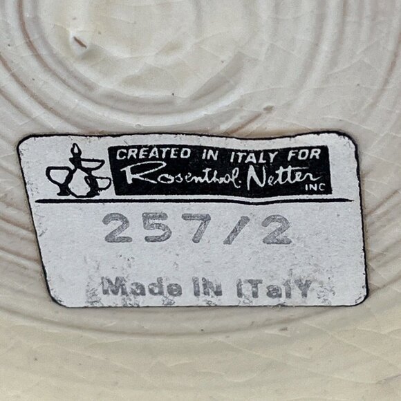 Rosenthal Netter Bitossi Striped Cylinder Pottery Vase MCM Italy Label - Picture 8 of 12